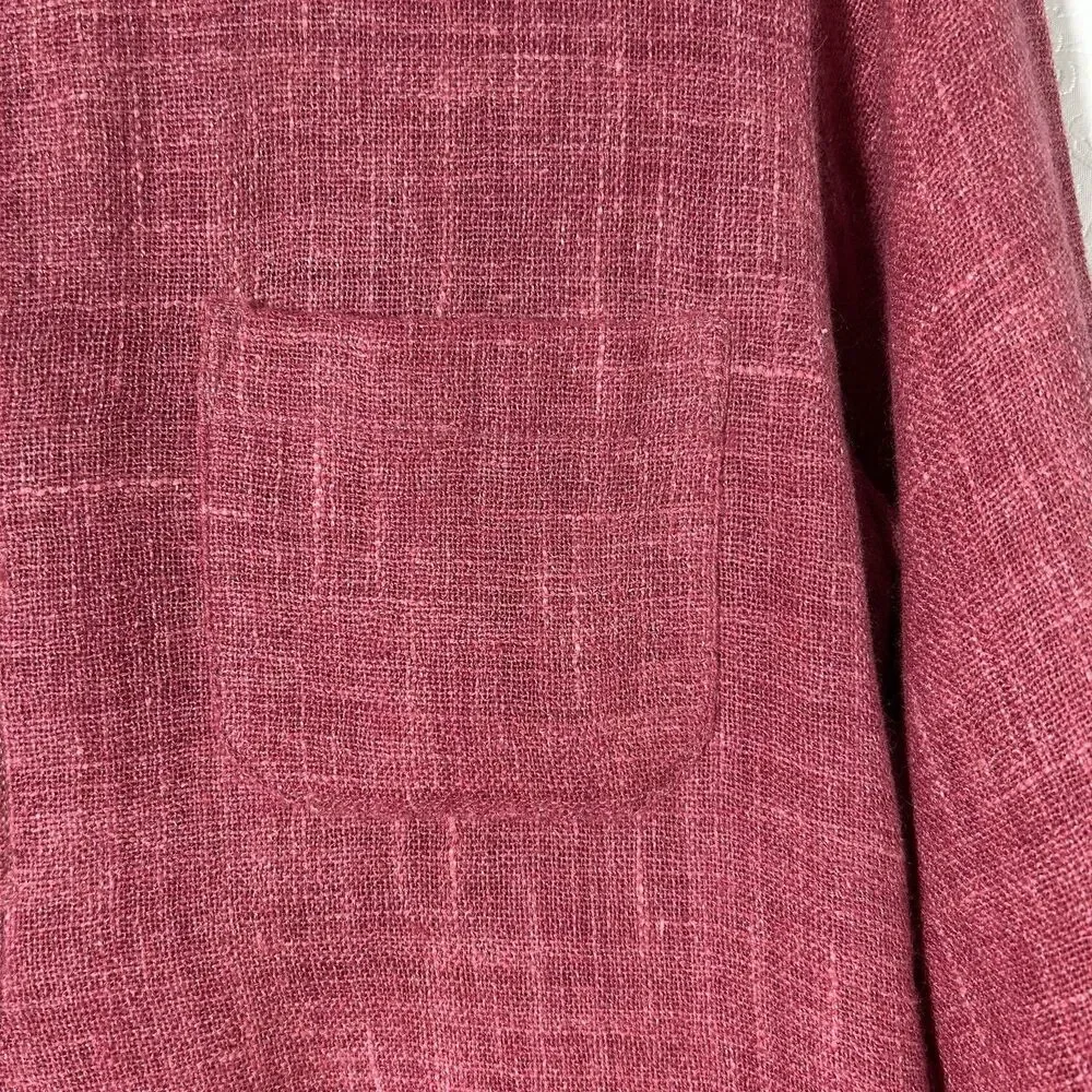 VTG Donald Davis Ireland Wool Linen Midi Tunic Shirt Dress Sz S Salmon Lagenlook - Picture 8 of 10